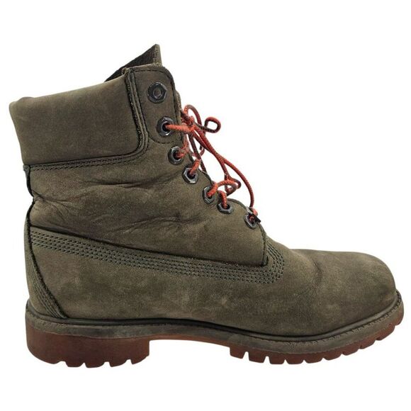 Timberland Mens 7.5 Premium 6" Waterproof Boots Green Nubuck *Needs New Laces - Picture 2 of 12